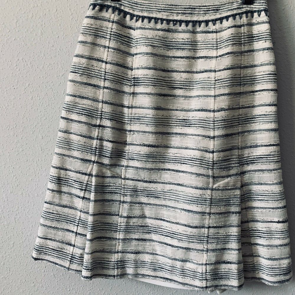 Tory Burch Nicole Cream Tweed Pleat Front Skirt - Picture 6 of 6